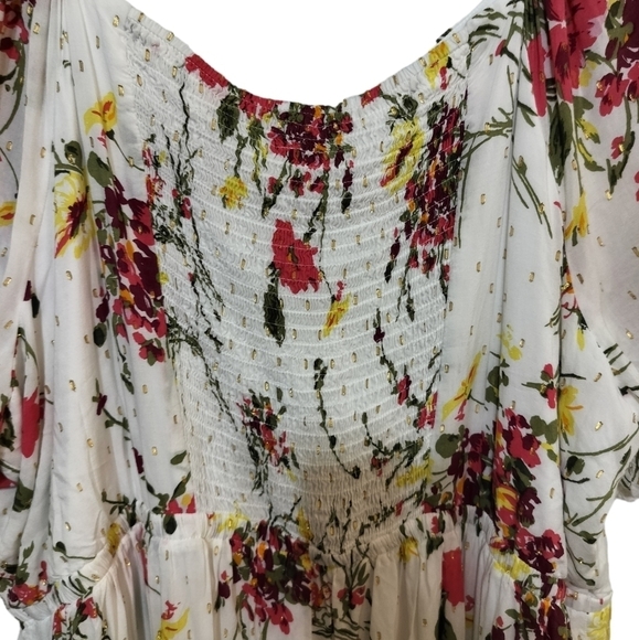 (1551) Lane Bryant Convertible Puff-Sleeve Tiered Midi Dress Plus Size 26 - Picture 9 of 12